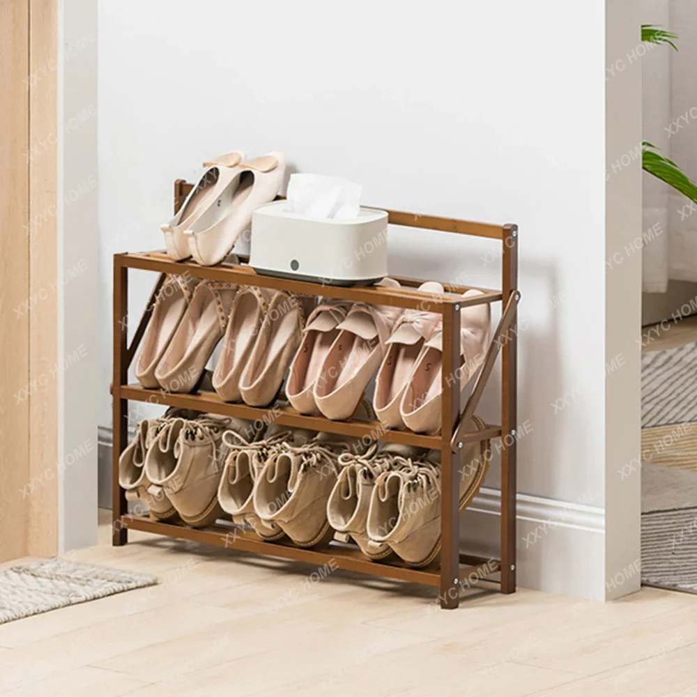 Бамбуковые шкафы для обуви тонкие и оригинальные в минималистическом