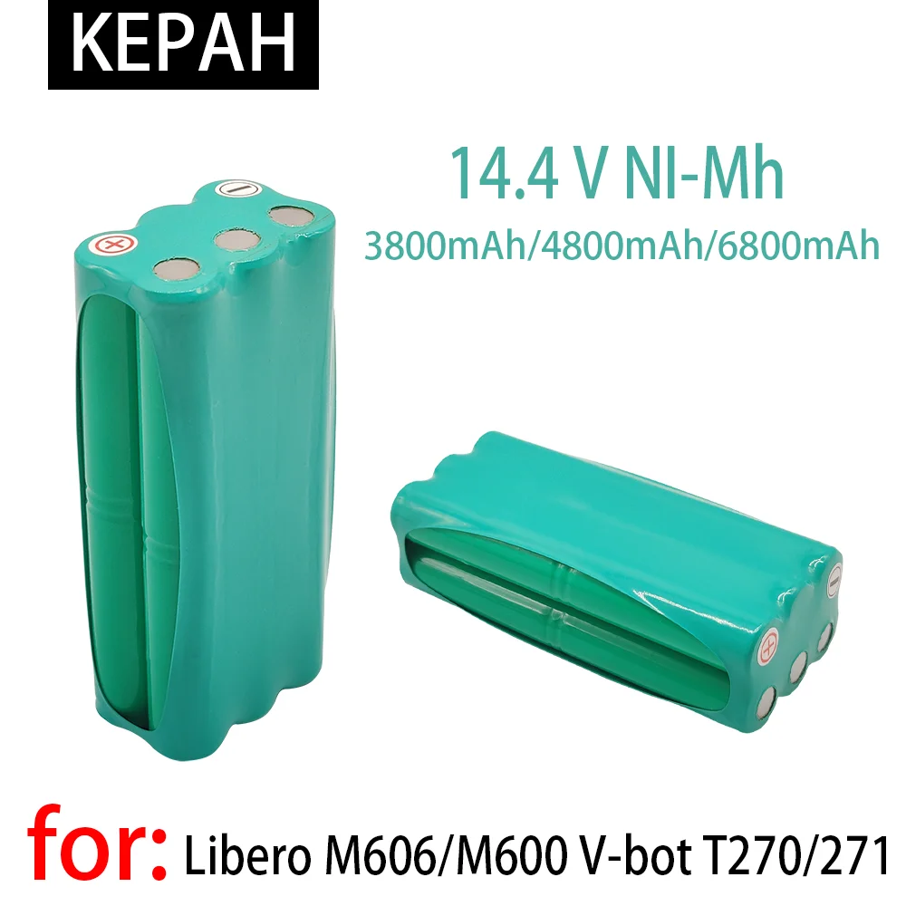 

14,4 V ni-mh 3800mah-4800mAh-6800mAh аккумулятор для робота-пылесоса для liberoV-M600 / M606 v-botT270 / 271