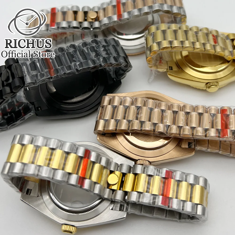 Корпус часов RICHUS 36 мм/40 мм с ремешком из сапфирового стекла подходит для