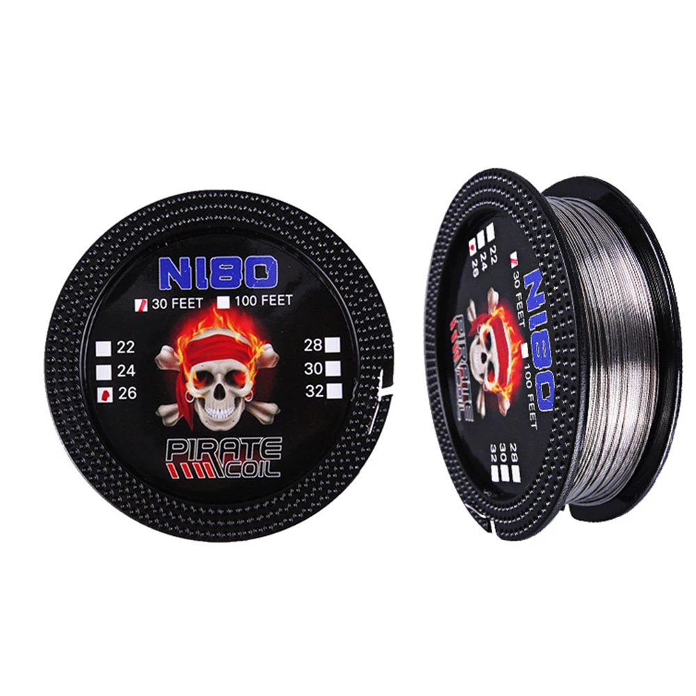 Пиратский нагревательный провод Ni80, сопротивление 30 футов, 24GA 26GA 28GA 30GA 32GA, перестраиваемые, «сделай сам», фитили, инструменты, аксессуары