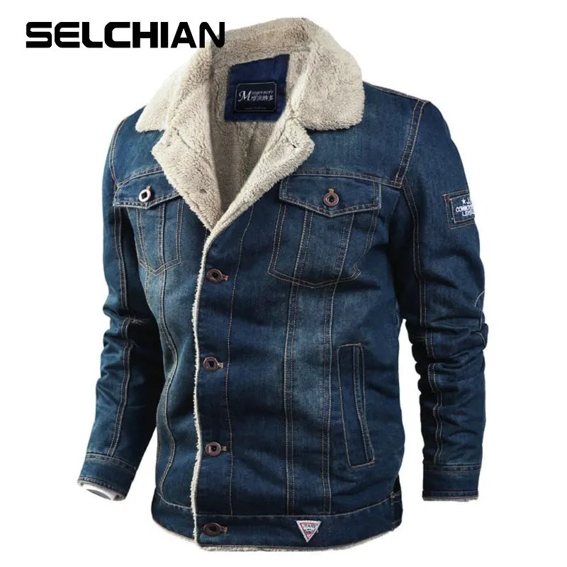 

Brand Denim Mens Jacket Autumn Winter Military Jeans Jacket Men Thick Warm Bomber Army Mens Jackets Coats