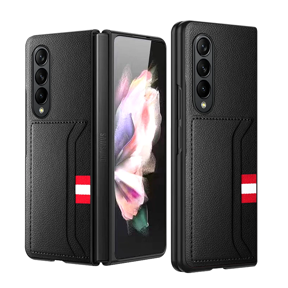 Кожаный чехол с защитой от отпечатков пальцев для Samsung Galaxy Z Fold6 5G Fold5 Fold 6 5 Fold4 Fold3