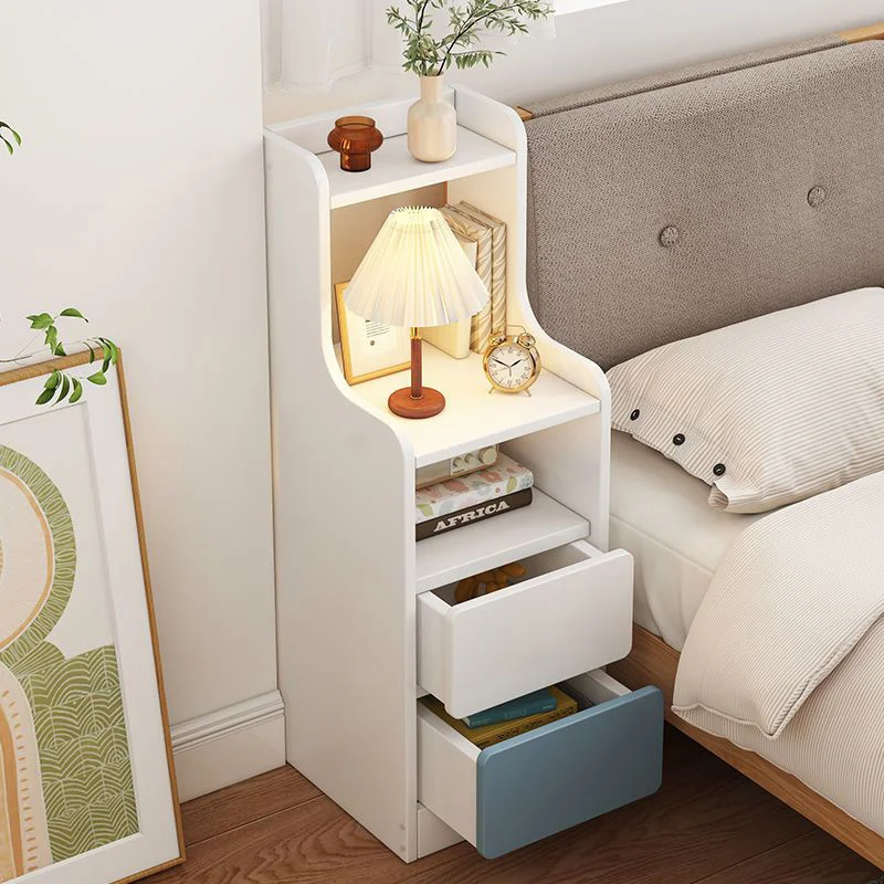 

White Bedroom Nightstands Drawers Minimalist Unique Luxury Bedside Table Nordic Modern Mesita De Noche Dormitorio Home Furniture