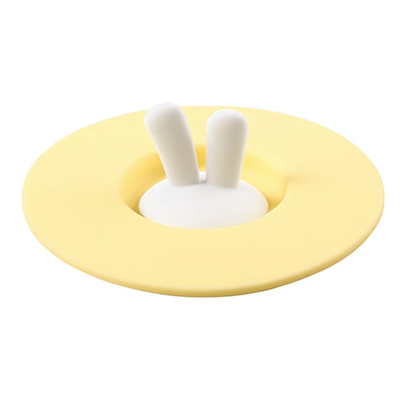 

1PC Cup Lid Silicone Cartoon Cute Rabbit Multi-purpose Cup Sealed Cover Reusable Leak-proof Dust-proof Cup Lid Household Gadgets