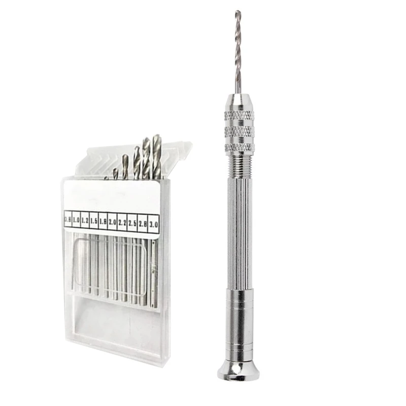 

Mini Twist Bits Set 0.8-3.0mm Precision Hand Bits Rotary Tool Pin Vise for Resin Casting Molds for Resin Craft DIY Handmade Tool