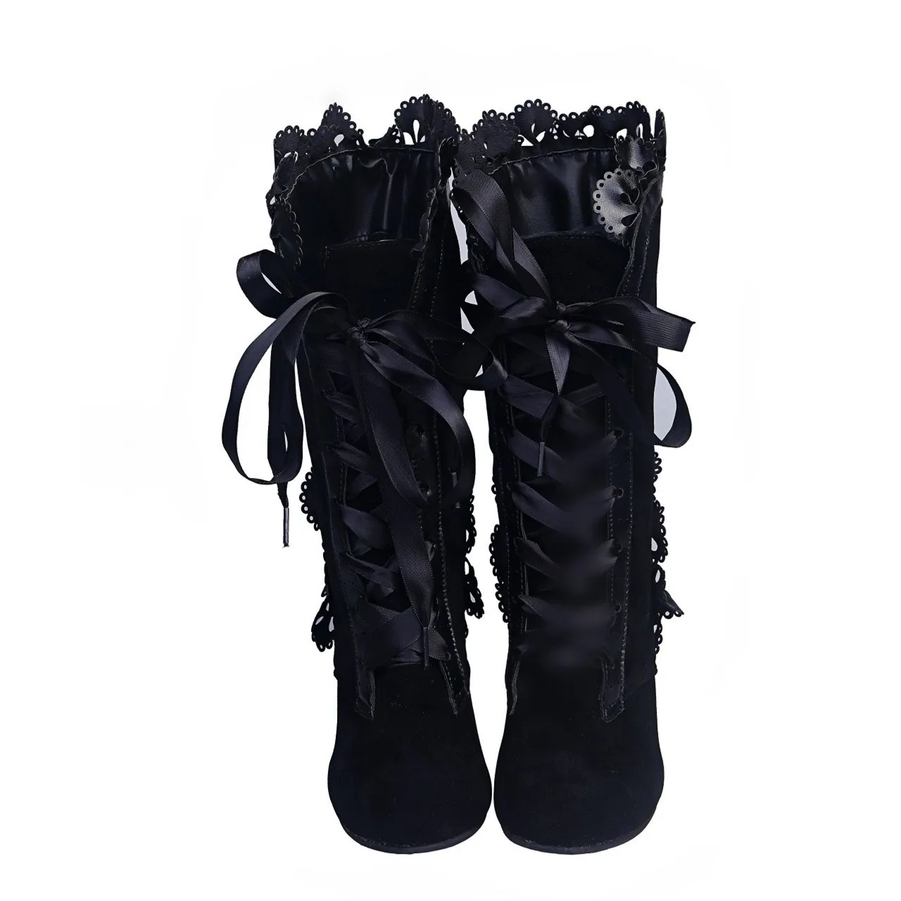 Women's Boots High Heels Women's Punk Boots 2023 Sexy Leather Suede Boots Fall/winter Retro Lace-up Shoes Women's  Boots