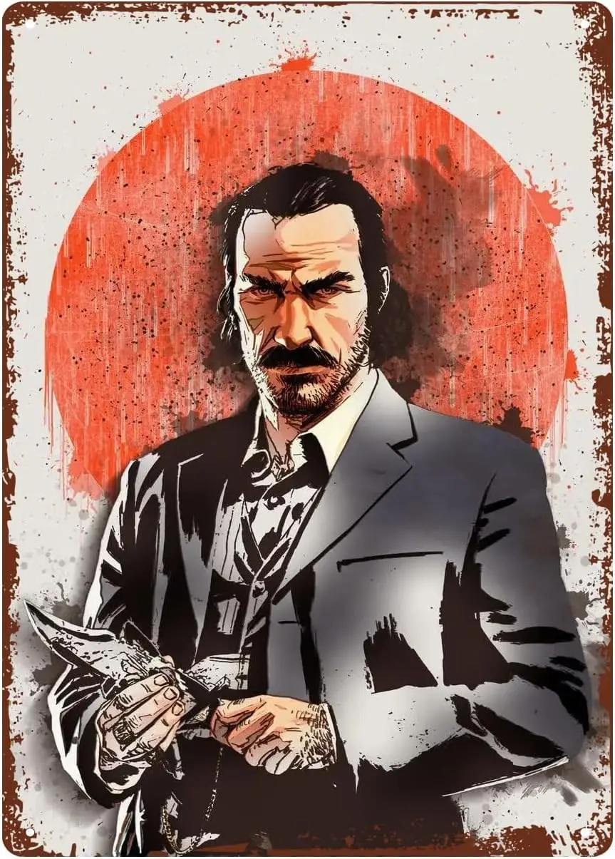 Голландский van der Linde Red Game Dead Redemption 2 Металлическая жестяная вывеска X Винтаж Ретро