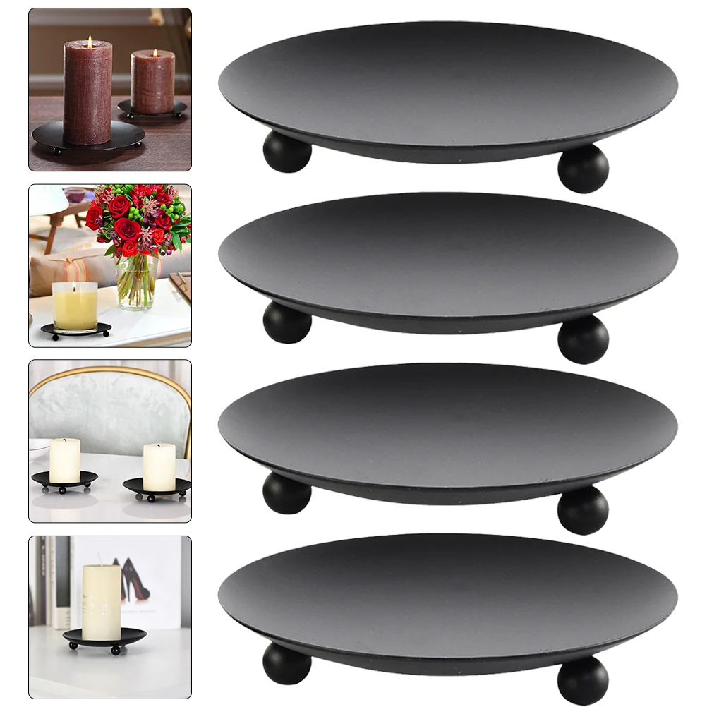 

4Pcs Vintage Decorative Tabletop Holders Practical Candleholders for Home Living Room Wedding