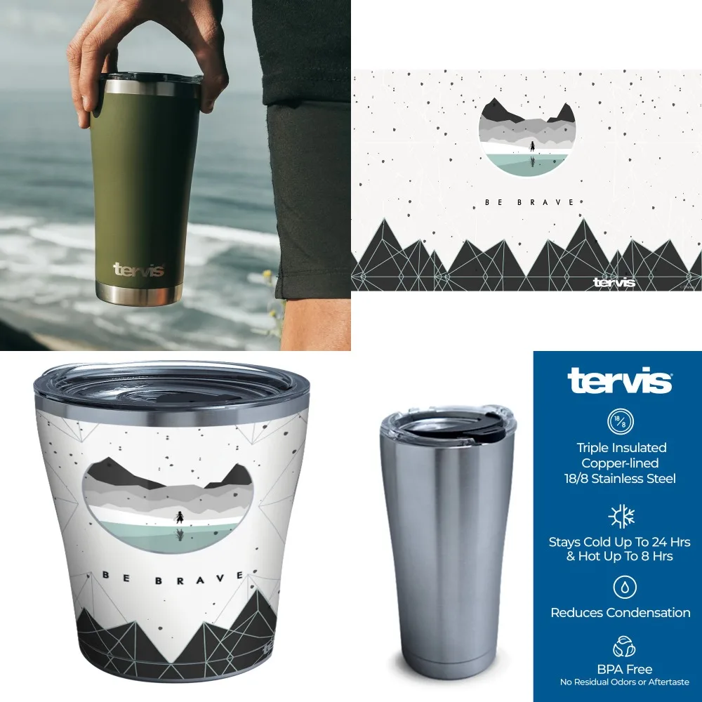 

Premium, Durable Brave Triple-Walled 20oz Insulated Stainless Steel Tumbler Travel Cup - Keeps Drinks Hot & Cold for Hours!