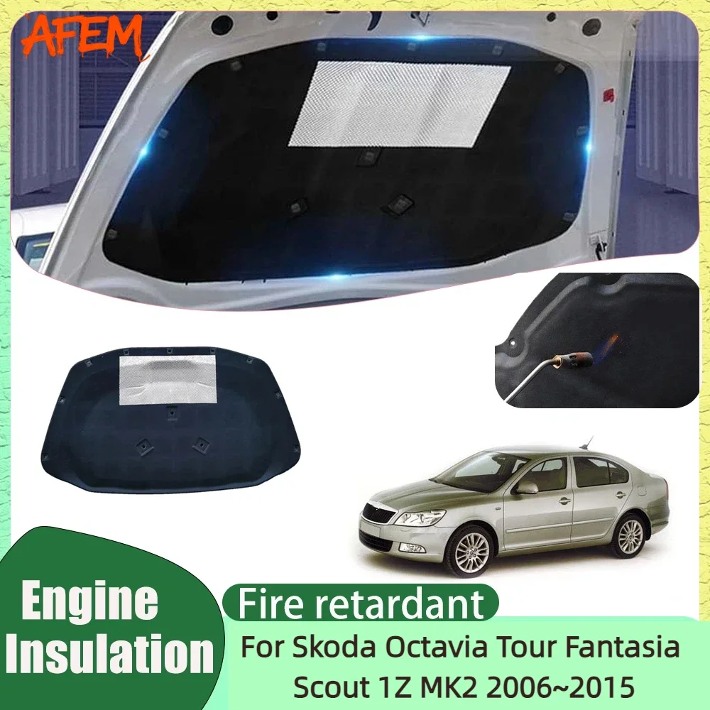 Фото Для Skoda Octavia Tour Fantasia Scout 1Z MK2006~2015 Термоподкладка капота автомобиля, шумоизоляционный хлопковый мат, аксессуары. №1