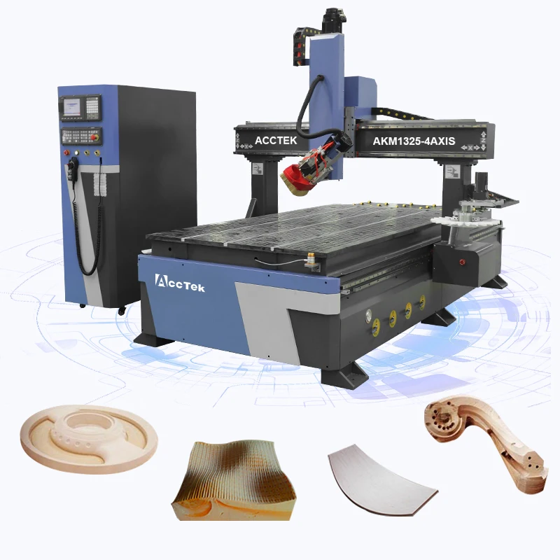 4 Axis Auto Swing Spindle CNC Router Wood Machine Carving Engraving