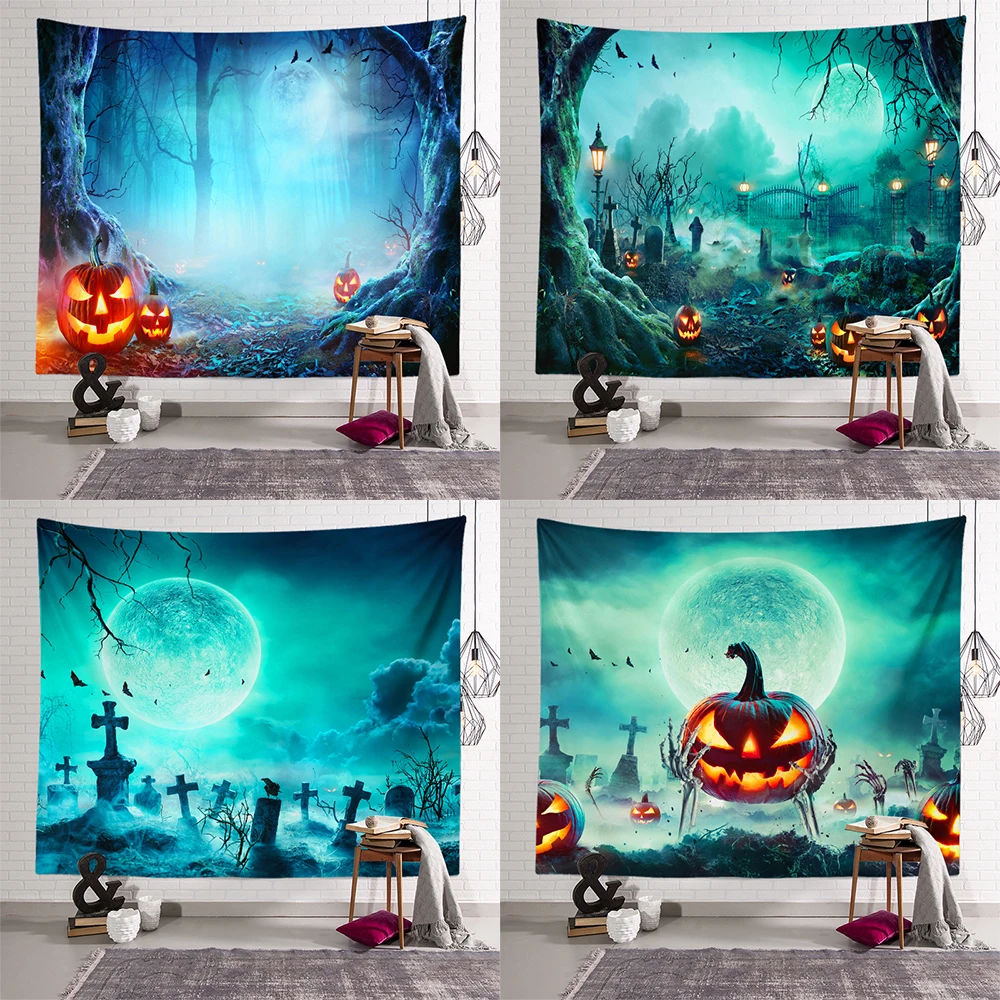 

Флуоресцентный гобелен на Хэллоуин, красивая настенная ткань, художественный гобелен для комнаты, психоделическая фотография