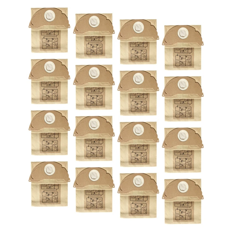 

New 16Pcs Dust Bags For Karcher WD2250 A2004 A2054 MV2 WD2 Robot Vacuum Cleaner Accessories Replacement Paper Bags