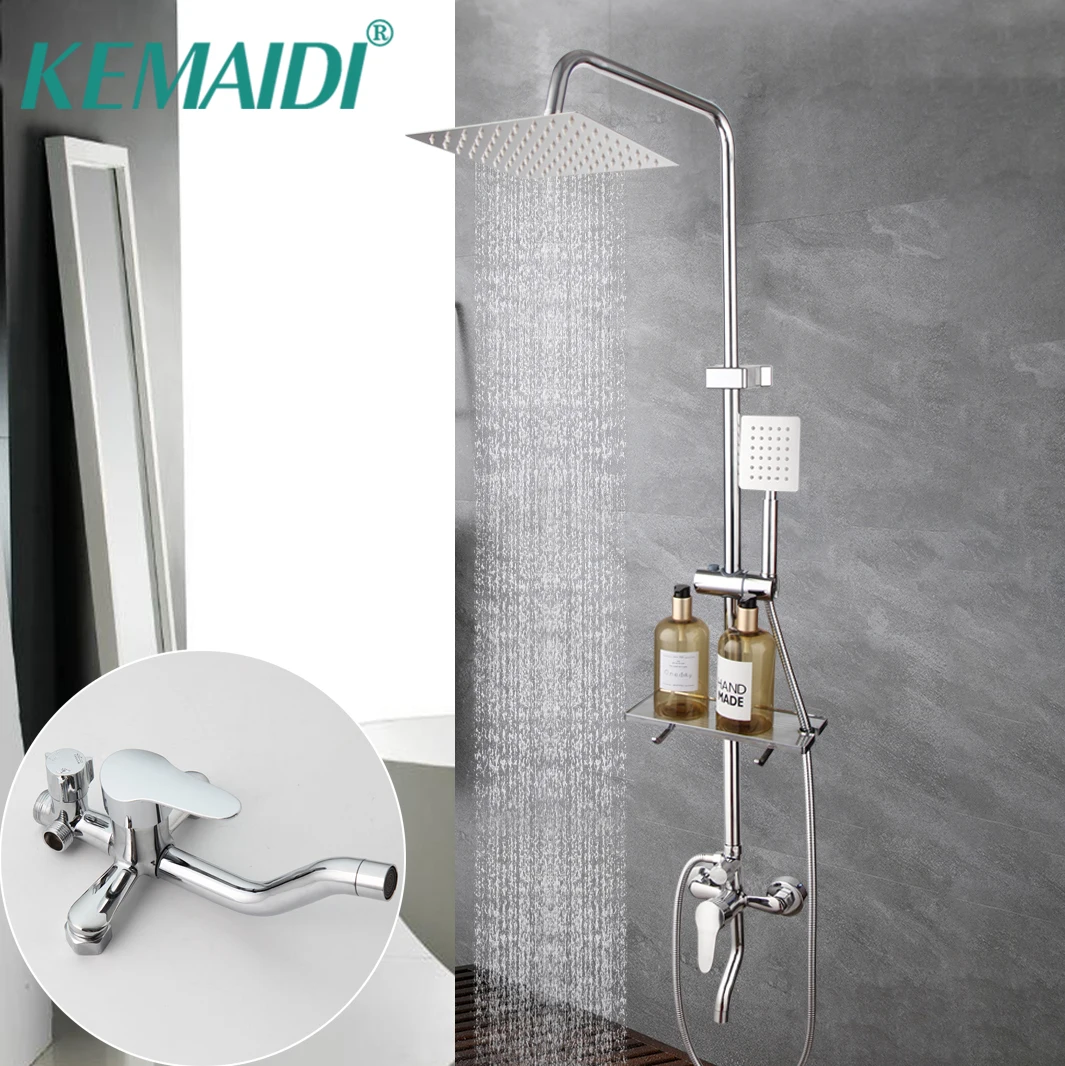 kemaidi-bathroom-shower-faucet-set-chrome-wall-mount-rainfall-shower-mixer-w-shelf-bathtub-shower-mixer-tap-3-way-shower-mixers