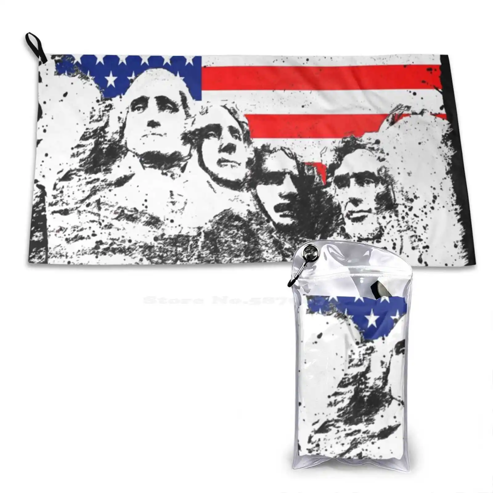 Крепление с флагом США Rushmore на заказ Мягкие спортивные полотенца для дома и улицы
