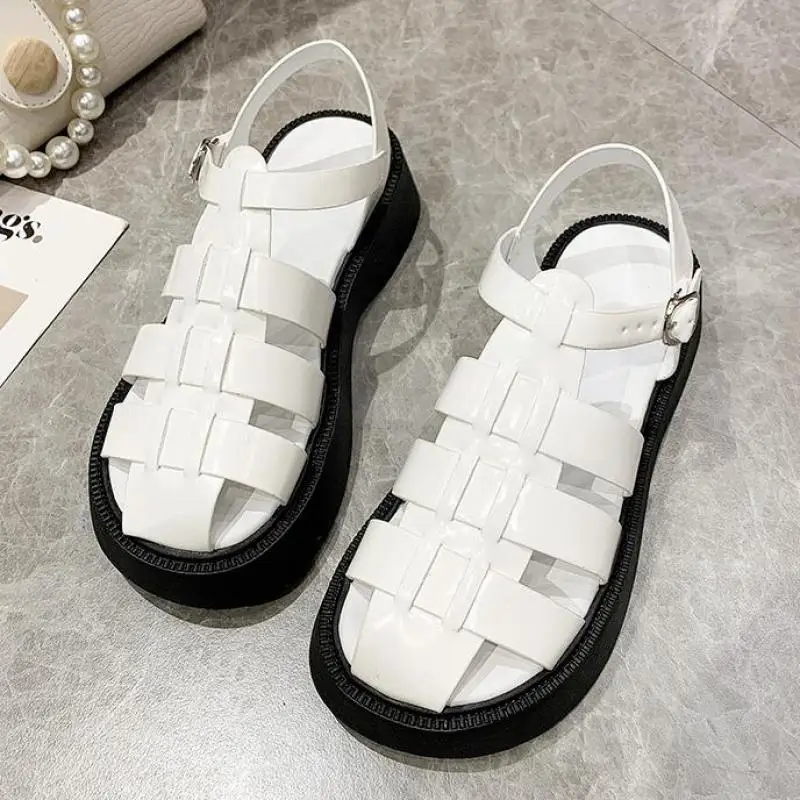 

Shoes Women Buckle Genuine Leather Sandals Round Toe Platform Ladies Summer Causal Ytmtloy Sadalias Femininas Sapato 8