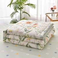 print spring summer quilted thin quilt high quality soft skin friendly quilts washable single double blanket comforter