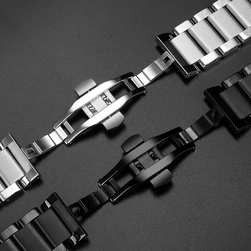 Stainless Steel Strap For HUBLOT Durable Metal Belt Unisex Waterp-roof WatchBand Silver Black Rose-gold Bracelet 13mm 17mm 19mm