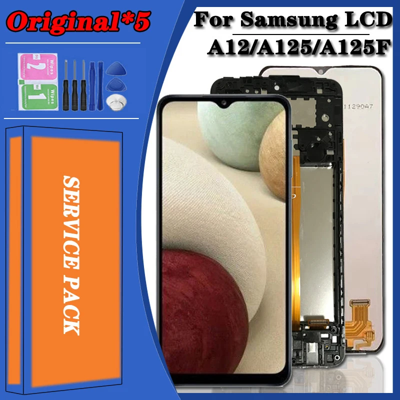 

5 Piece/lot Test LCD Original A12 For Samsung Galaxy A12 A125 SM-A12F/DSN LCD Display Touch Screen Digitizer Assembly Replace
