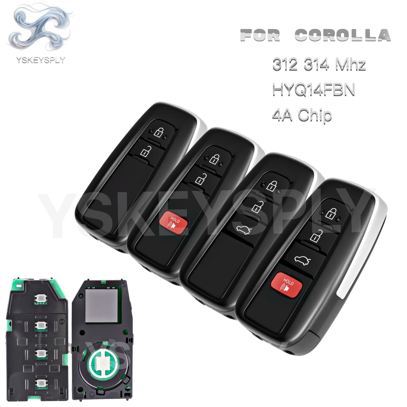 Фото 231451-2000 Умный ключ-пульт для Toyota Corolla Бразилия 2019-2022 |   HYQ14FBN |   Чип 4A 312/314 МГц |   2B/3B/4B №1