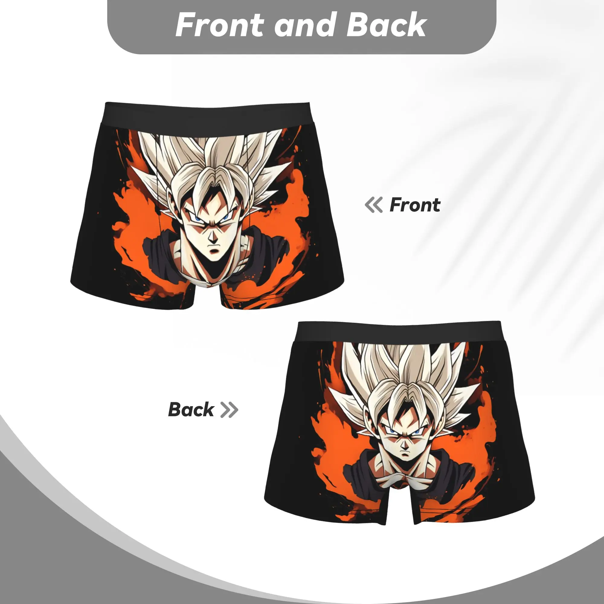 Фото Дизайн, вдохновленный аниме «Легендарный боец», трусы Bandai DRAGON BALL, мужские трусики, мужское нижнее белье, вентилируемые шорты, боксеры №4