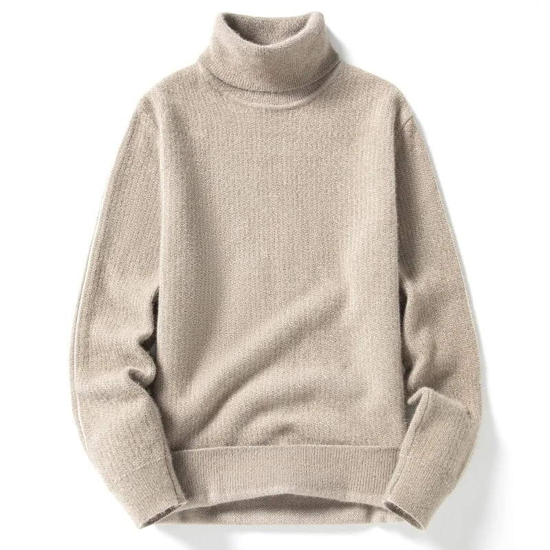 

New Turtleneck Sweater Men Pullover Casual Solid Color Knitted Black Sweater Fashion Autumn Winter Men Clothing 2022 Sweater Man