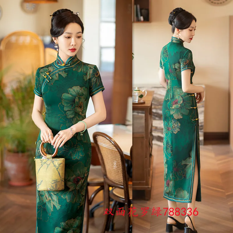 Ретро-платье Ципао в китайском стиле старого Шанхая с длинными рукавами Новинка