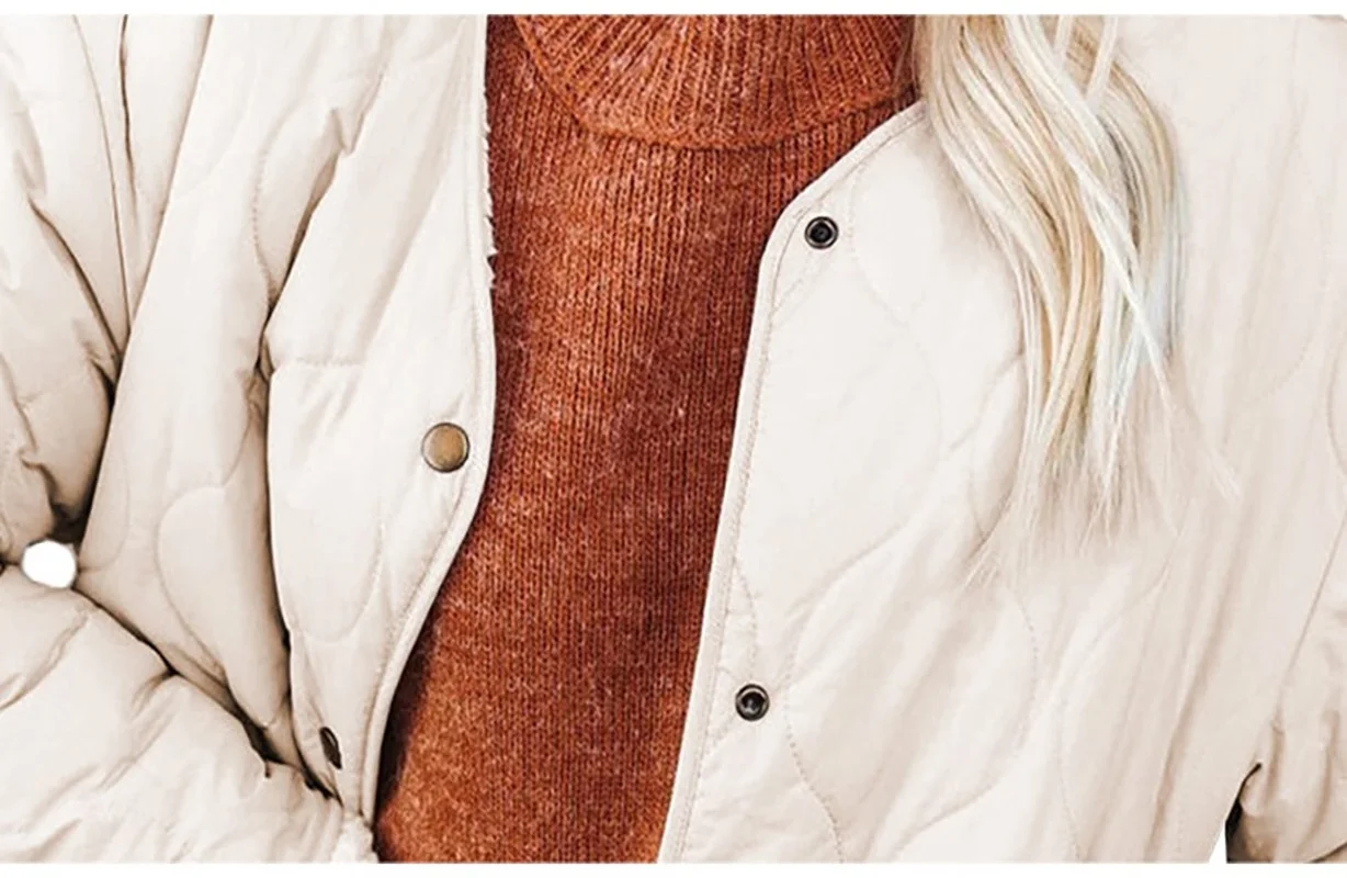 Long-sleeved Quilted Padded Jacket Casual Solid Color Short Parka Coat Coat Jacket Women's 2022 Winter Women's Fashion Jacket