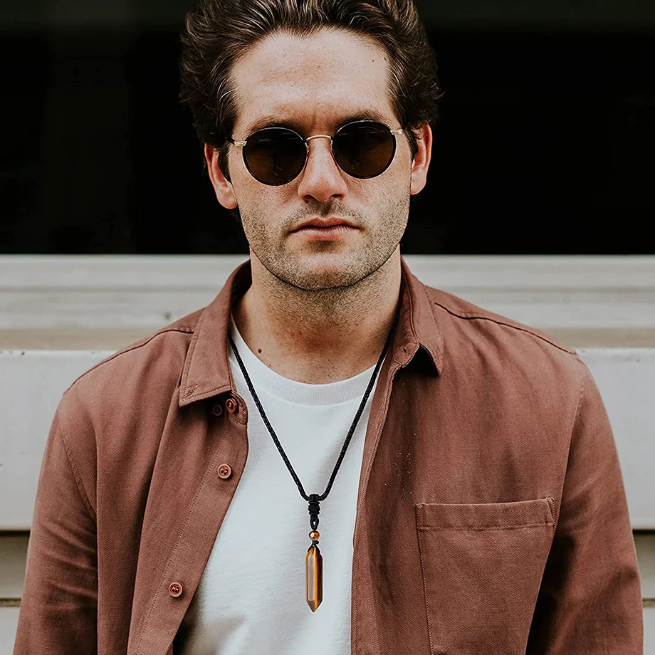 CSJA ожерелье из натурального камня кристальная подвеска кварцевый шестиугольный