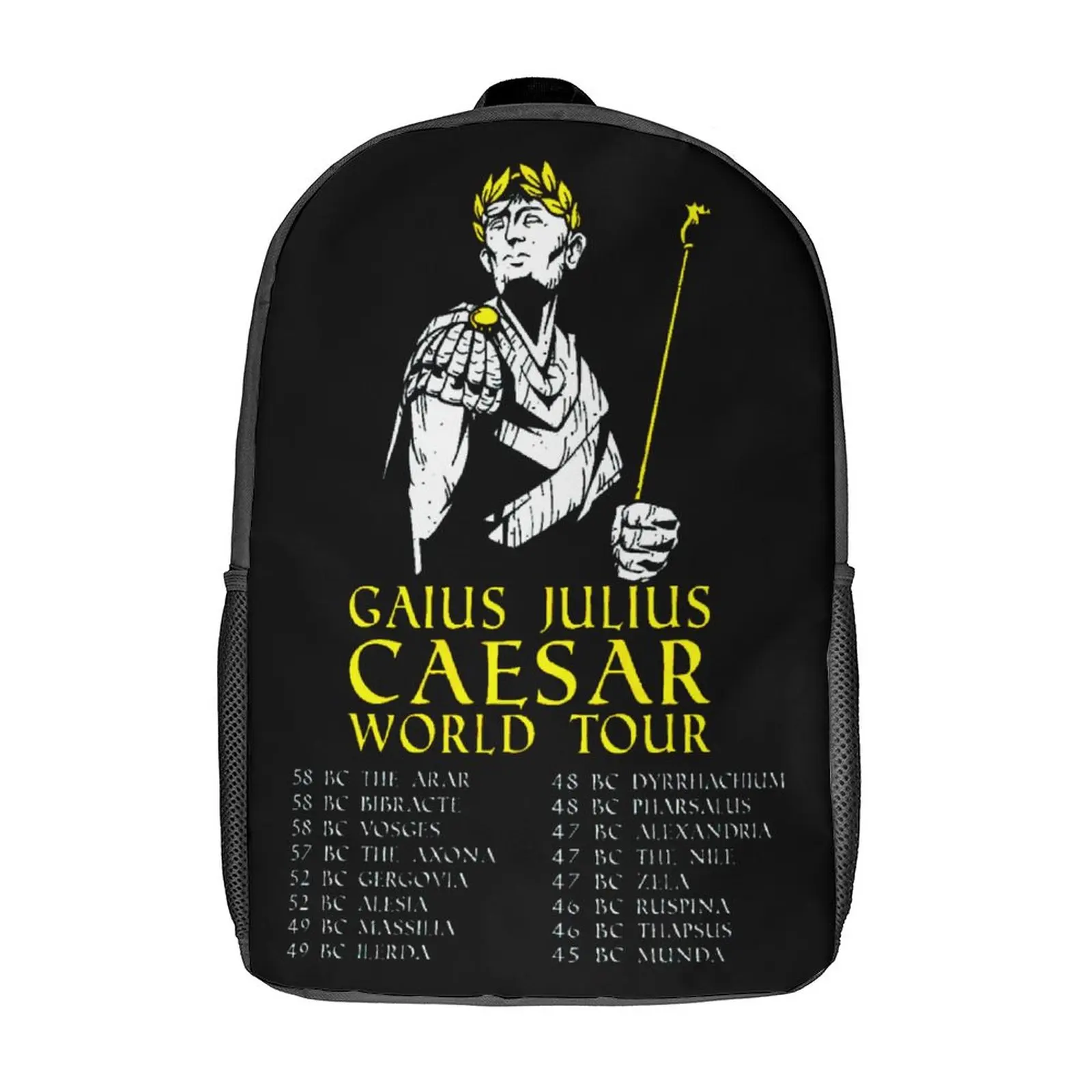 

SPQR Ancient Roman Gaius Julius Caesar World Tour 17 Inch Shoulder Backpack Vintage Schools Graphic Cool Secure Cosy Field Pack