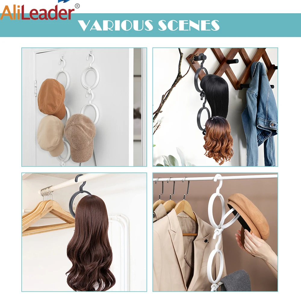 Portable Hanging Wig Stand Wig Hanger Stand For Multiple Wigs Hanger Stand Holder For Hair Extensions Display Wigs Accessories images - 6