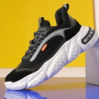 spring shoes men running shoes trendy chunky sneakers breathable walking sports shoes male all match tick sole casual sneakers
