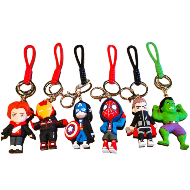 

Marvel Series Anime Captain America Spiderman Cartoon Keychain Avengers Alliance Hand Office Aberdeen Student Bag Pendant Gift