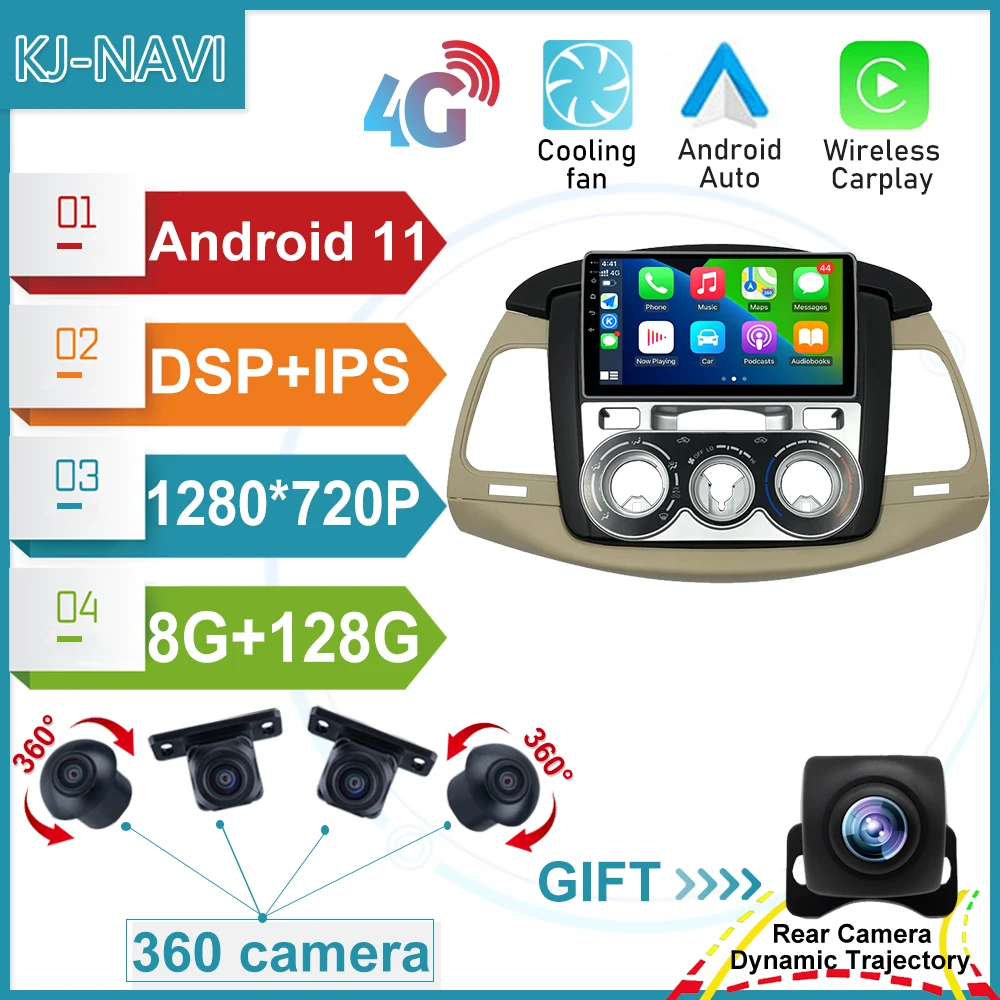 

Для Toyota Innova 2008 - 2010 8 + 128 Гб Видео 8-ядерный DSP IPS Android 11 1280*720P 360 камера автомобильный радиоприемник GPS Мультимедиа 4G Lte