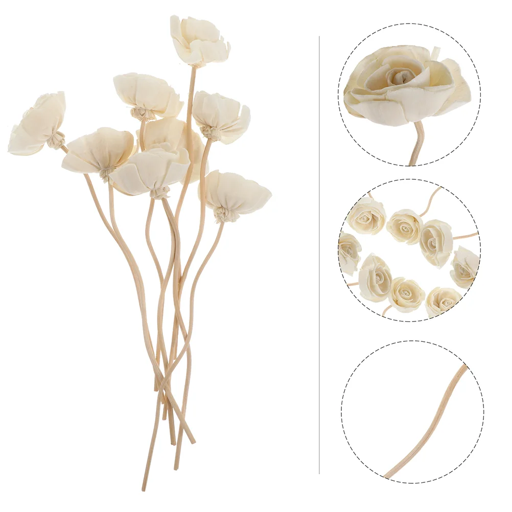 

9 Pcs Home Diffusers Dried Flower Rattan Reed Decor Rose Fragrance Aroma Sticks Wedding Aromatherapy