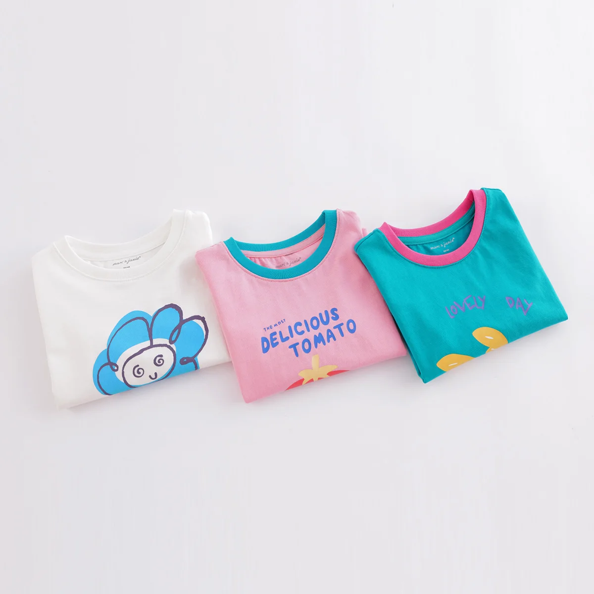

marc&janie 221227 Spring Autumn Girls' Loose Cotton Long-Sleeved T-Shirt Printed Top Kids Fashion Cute Long Sleeve T-Shirt