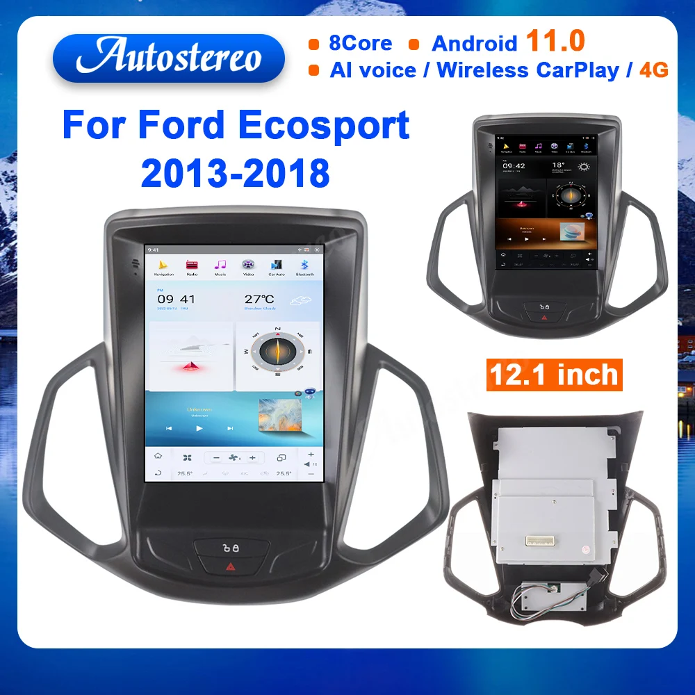 

GPS-навигатор Qualcomm Android11.0 для Ford Ecosport 2013-2018, головное устройство, мультимедийный DVD-плеер, автостереомагнитофон, экран