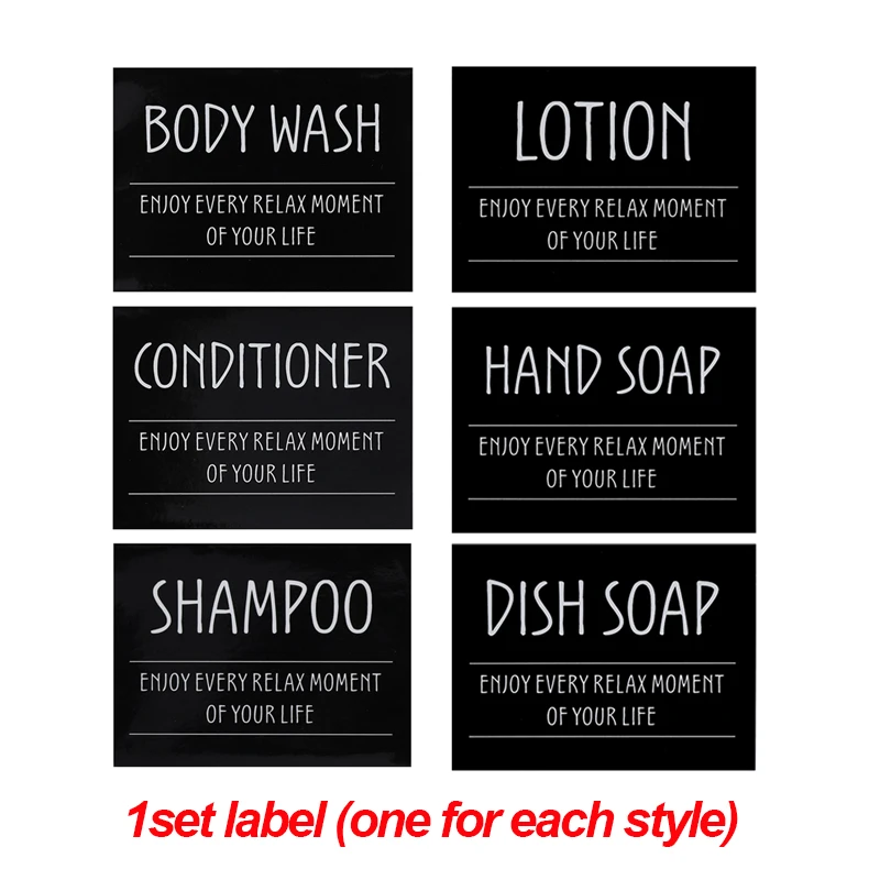 

Soap Bottle Label Sticker Set Bathroom Shampoo Lotion Dispenser Labels Waterproof Self-adhesive Identification Sticker