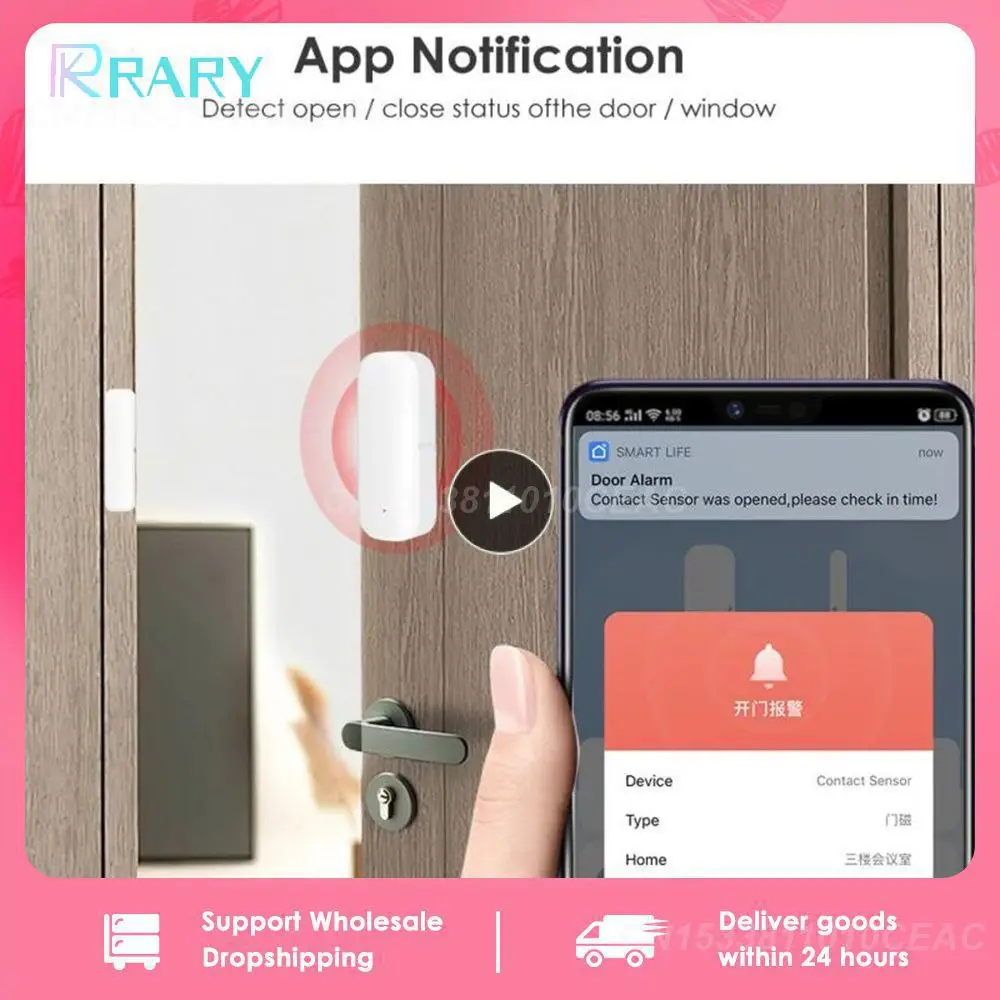 

1~5PCS Tuya Smart WiFi Door Window Sensor Open Closed Magnetic Detector Smart Home APP Voice Control Via Alexa Google Home Smart