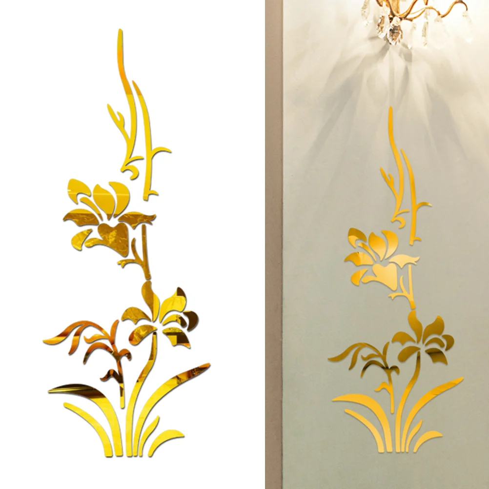 

Home Decor Mirror Wall Sticker Home Background Wall Decal Flower Mirror Self Adhesive Mirror Stickers Acrylic Mirror Room decor