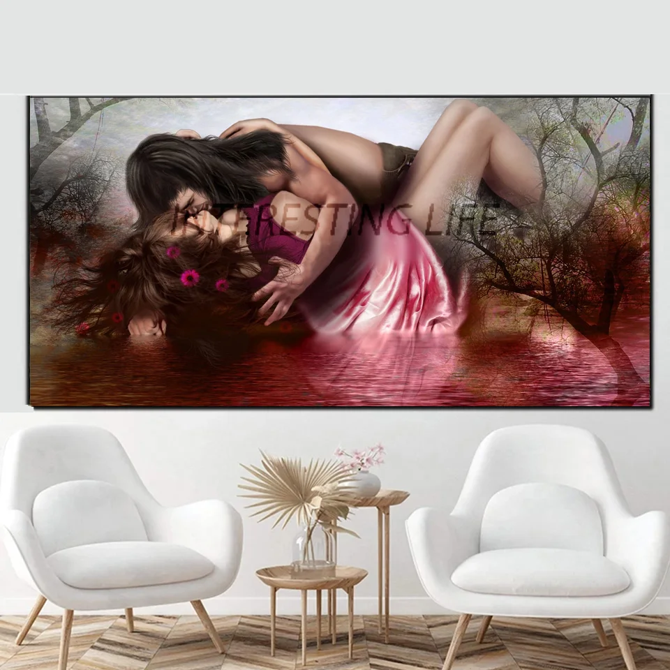 

5D DIY Diamond Painting Sexy Couple Scenery Art Full Square Round Embroidery Rhinestone Cross Stitch