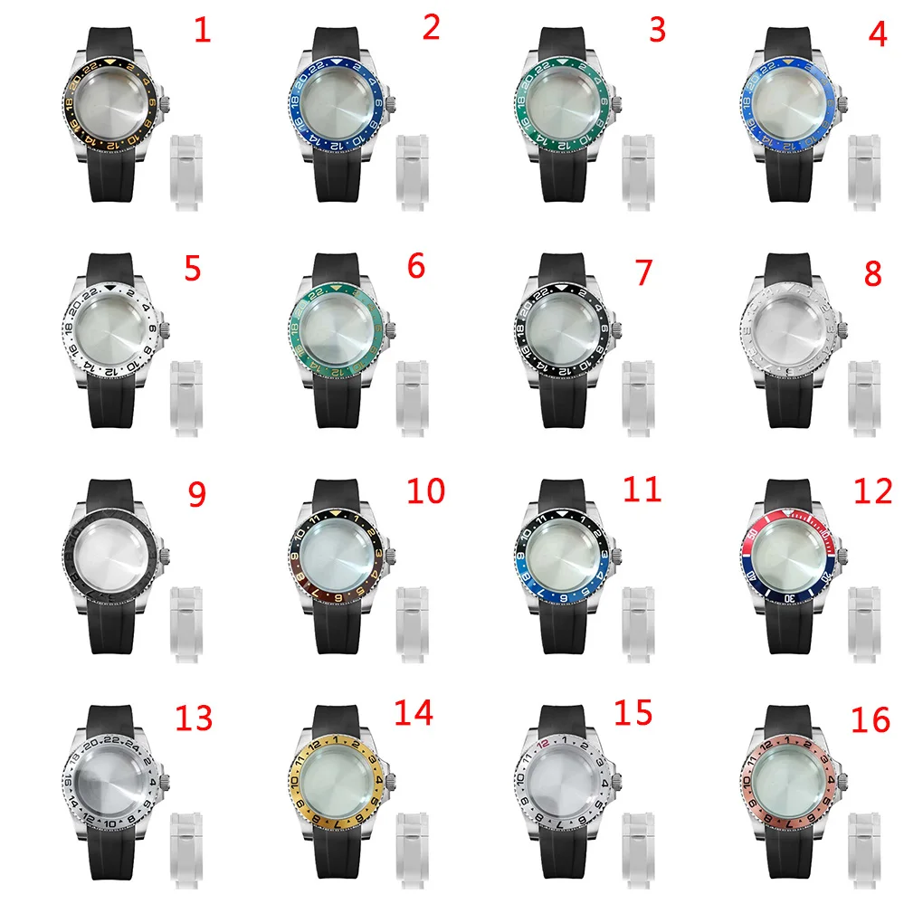 40mm SUB 316L Stainless Steel Case Sapphire Glass Silicone Strap Folding Clasp For NH35/36 Movement