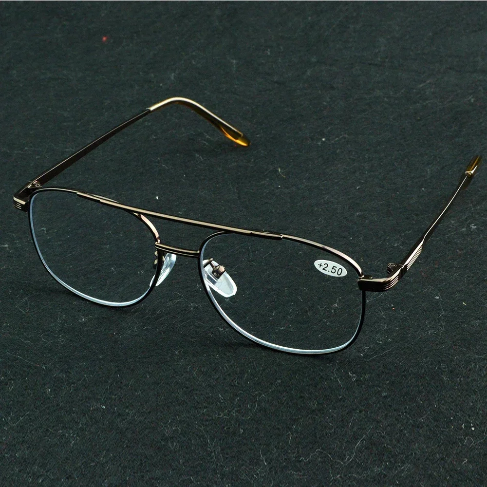 NOMANOV Коричневые прогрессивные очки для чтения Pilot Aviation с двойной мостью +1 5 +2 +3 +4