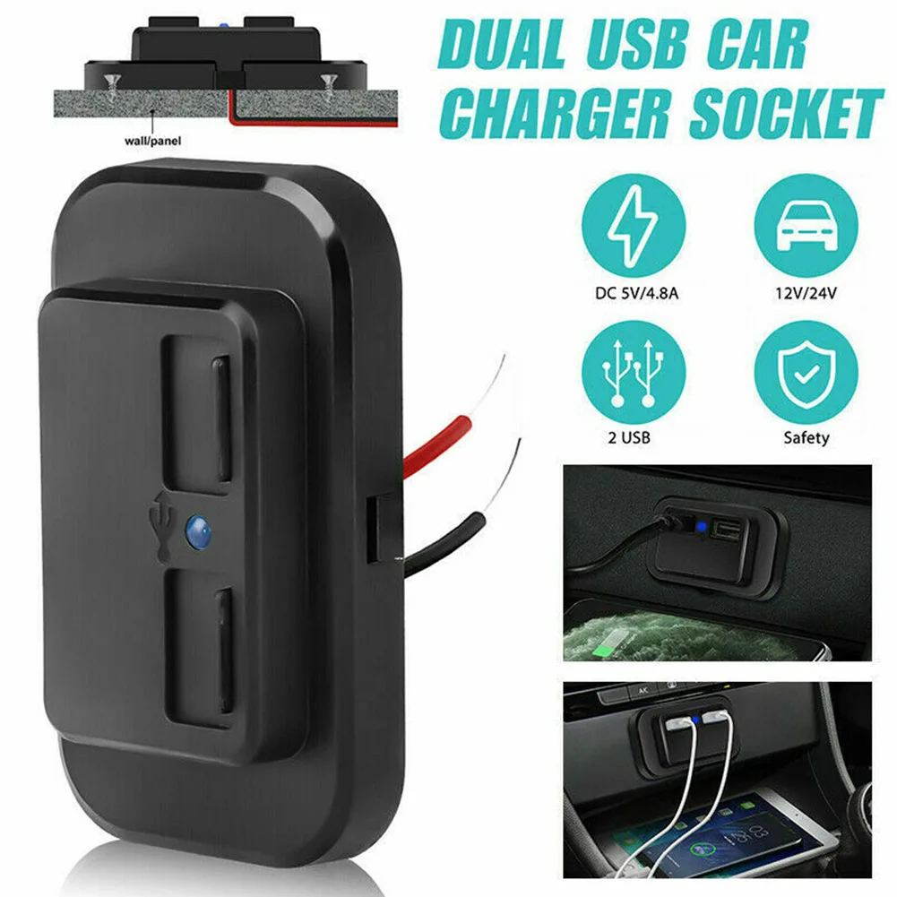 

Durable High Quality New Practical Charger Car Portable Power Socket 1pcs 12V 2Port 3.1A Charging Panel Hot Sale