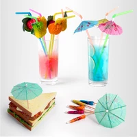 302450pcs umbrella cocktail drinking disposable straws hawaii party facvor juice parasols straws for bar summer home decor