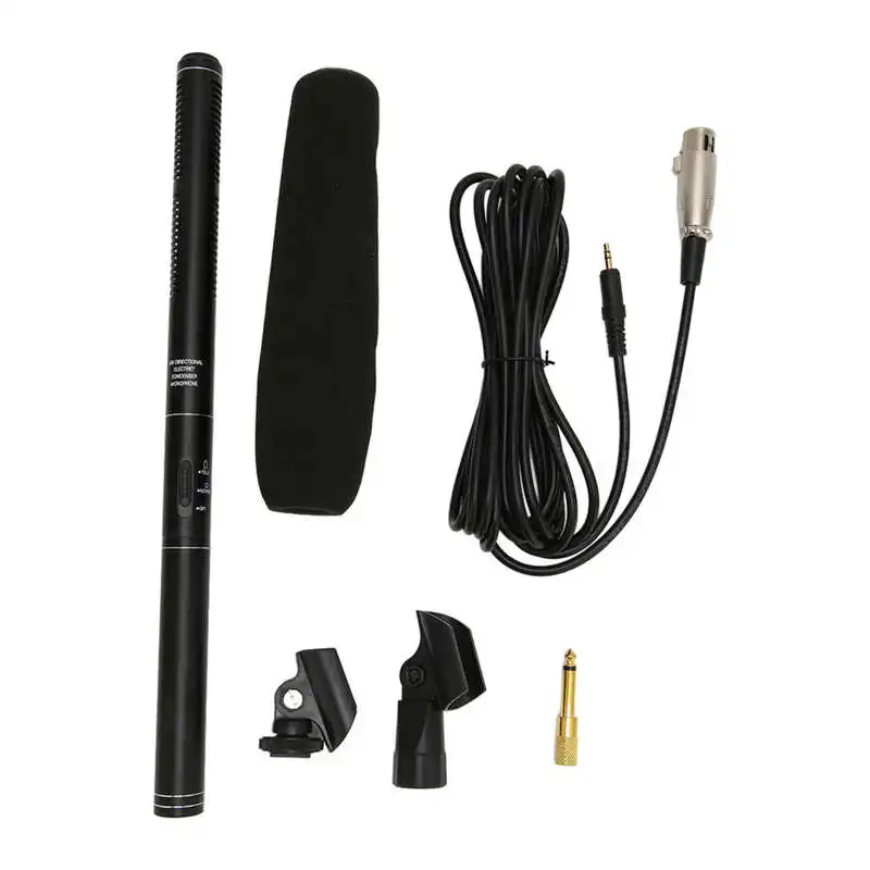 

Interview Microphone Aluminium Alloy 16.4ft Line Length Condenser Microphone for Recording for Report