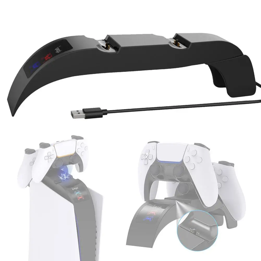 

Dual Fast Charger For PS5 Wireless Controller USB Charging Dock Station Stand With LED Indicator For PlayStation 5 Gamepad
