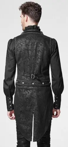 Мужской жилет в стиле Панк Rave черный готический стимпанк викторианская модель -