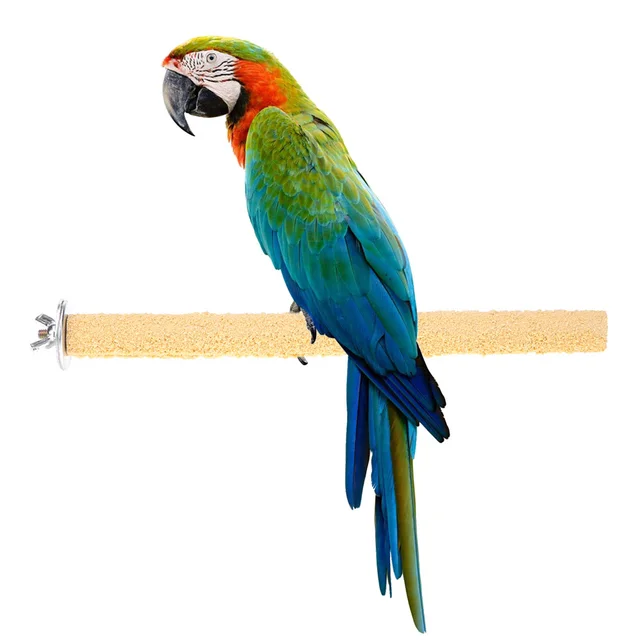 Colorful Pet Bird Cage Perches Stand Platform Paw Grinding Clean Chew Toy 3