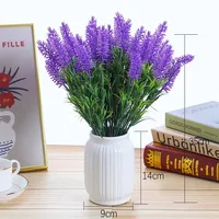 White Purple Pink Available Artificial Flower Bouquet Lavender Plastic Fake Plant For Home Living Room Table Decoration 100 Pcs